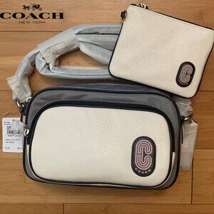 Authentic Coach Court Crossbody Bag *BONUS* Includes Matching White Pouch!